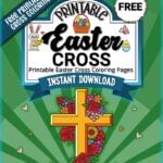 Free printable Easter cross coloring pages with floral designs for kids and families