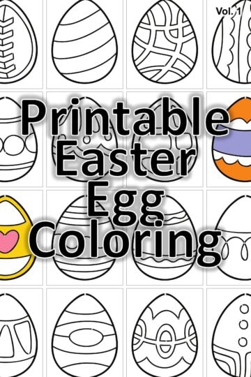 Printable Easter egg coloring sheet collage with different styles and patterns