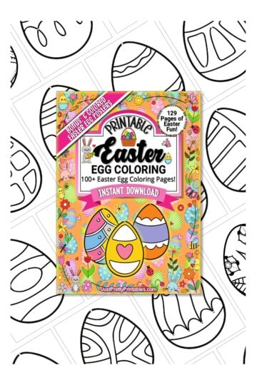 Cover image for printable Easter egg coloring pages bundle with 129 pages and colorful egg designs